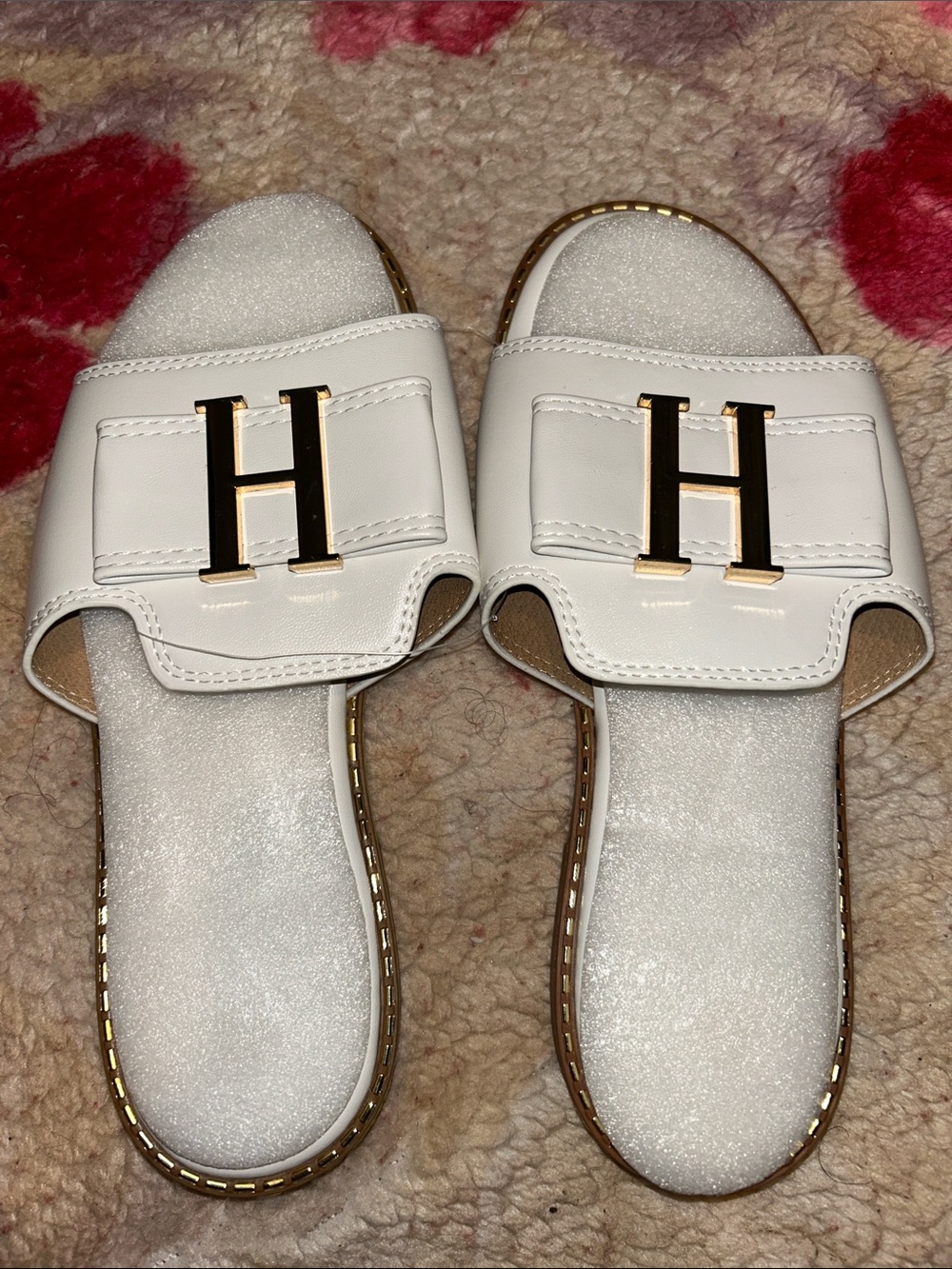 Women's White Slide Sandals